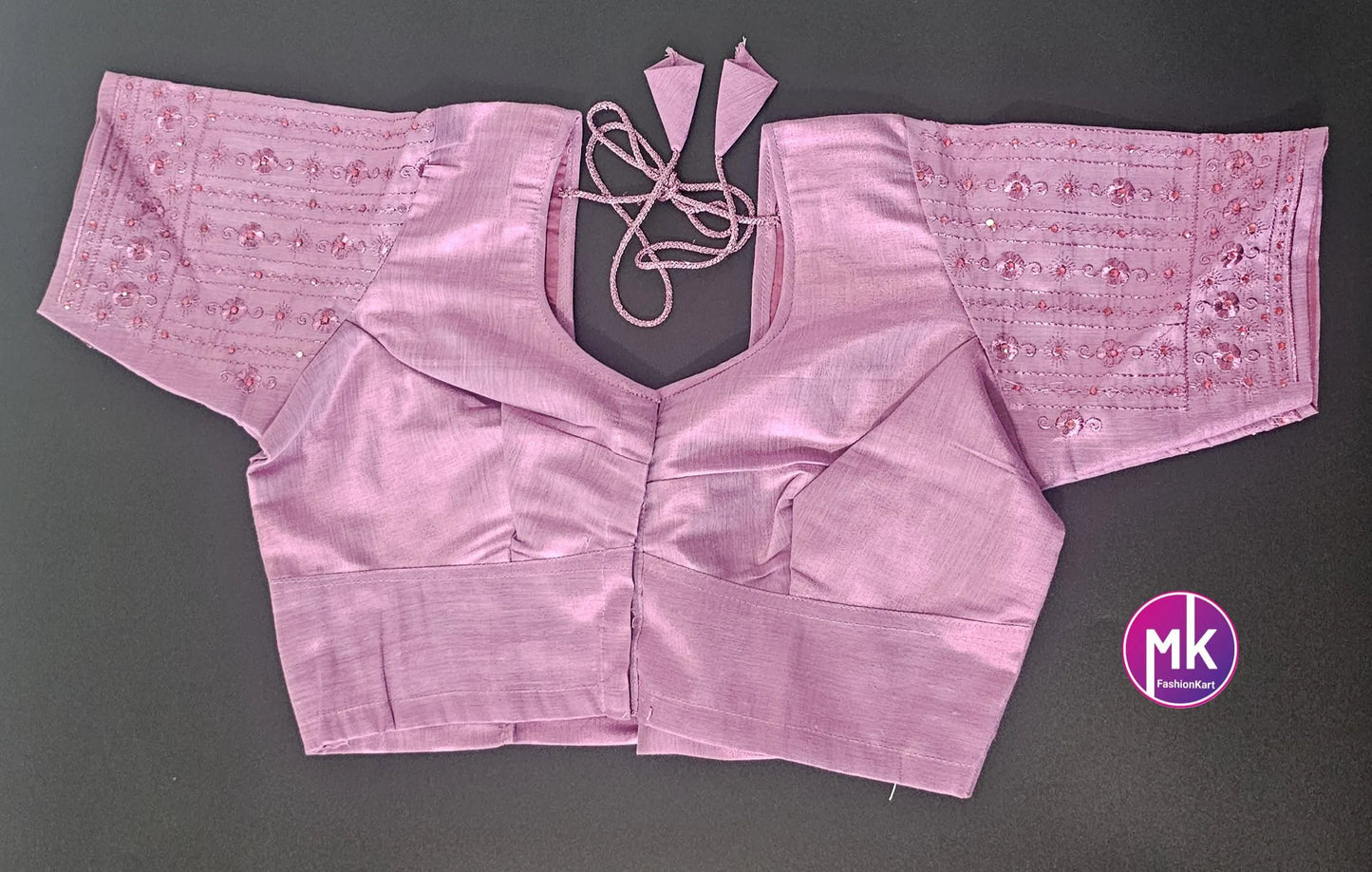 Pink Color Readymade Saree Blouse (BATCH 2) - Silk with Embroidery blouse - Size 38 (self alter Upto 2") - MK Fashionkart
