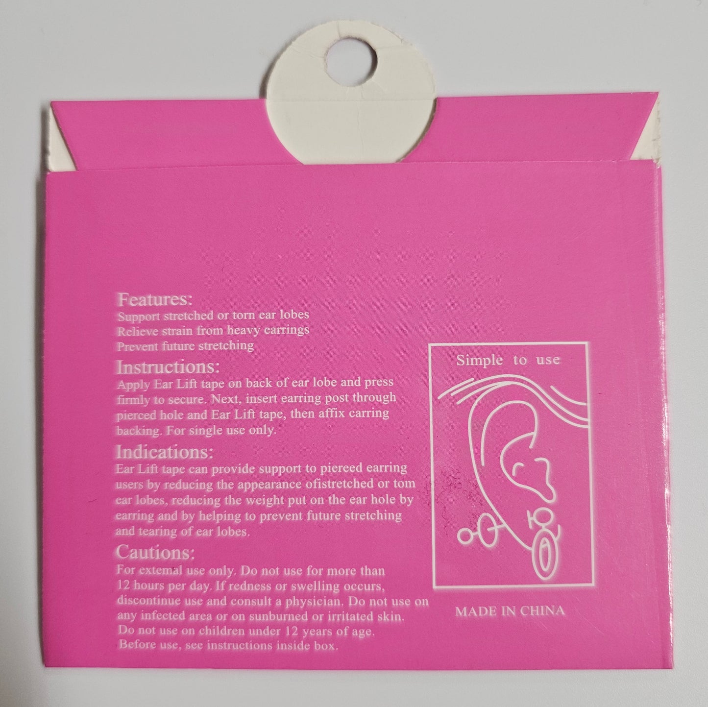 Invisible Ear Lobe Support Tape - Earring Backs for Droopy Ears - Ear Care Products for Torn or Stretched Ear Lobes (100 patches)