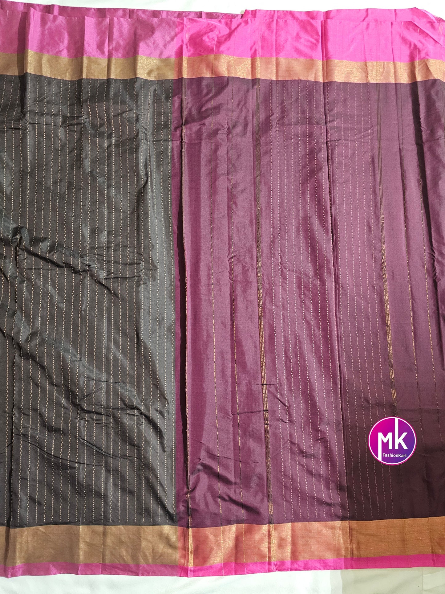 Arani Semi Silk Saree with Vaira Usi design and running blouse - Saree w running blouse (unstitched) - Easy to Drape saree - MK Fashionkart