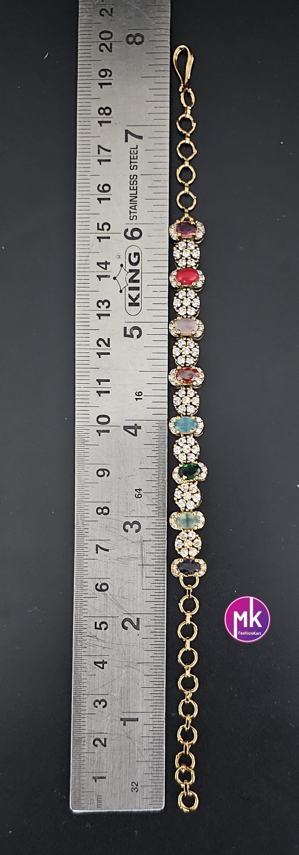 Beautiful multicolor AD stone Bracelet - Latest style bracelet - Stone Bracelet - MK Fashionkart