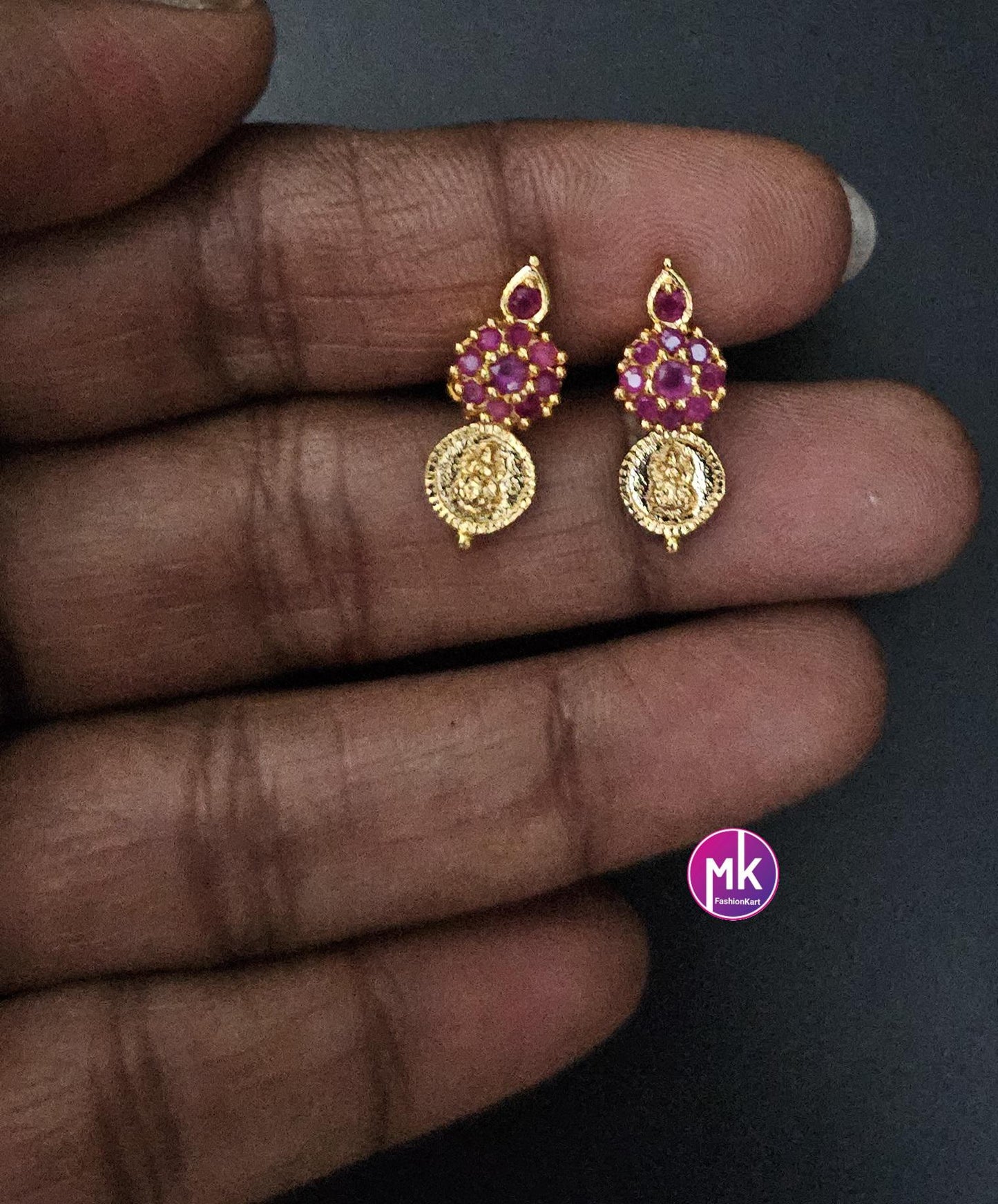 Lakshmi Premium quality Combo Ruby AD Gold finish Combo set - Gold Jewelry Replica - Bridal Haram - MK Fashionkart