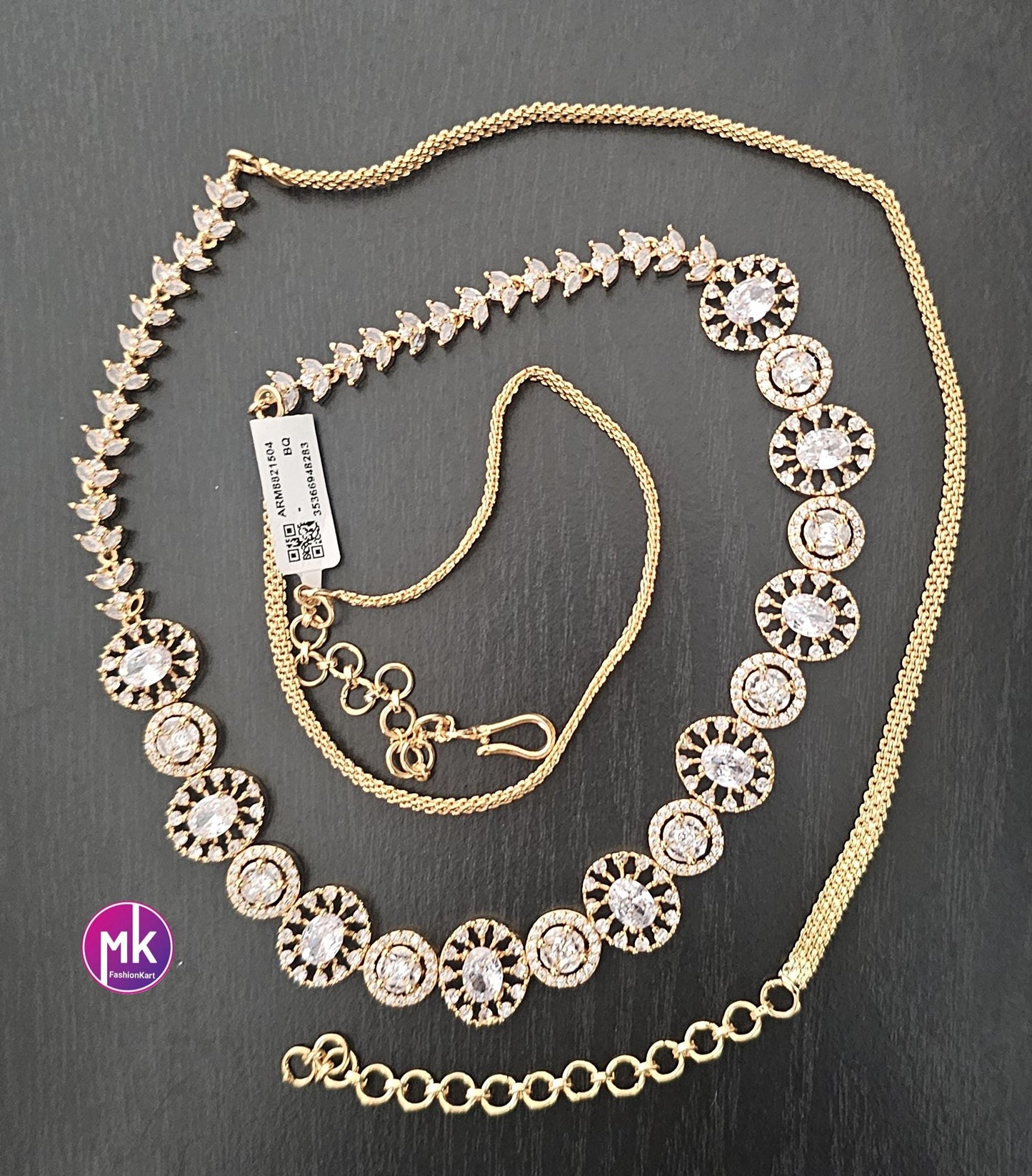 Premium Quality Gold finish with AD stones Hip Chain - Vaddanam-Kamarbandh-Kamarpatta-Waist belt-Hip belt - Belly chain - MK Fashionkart