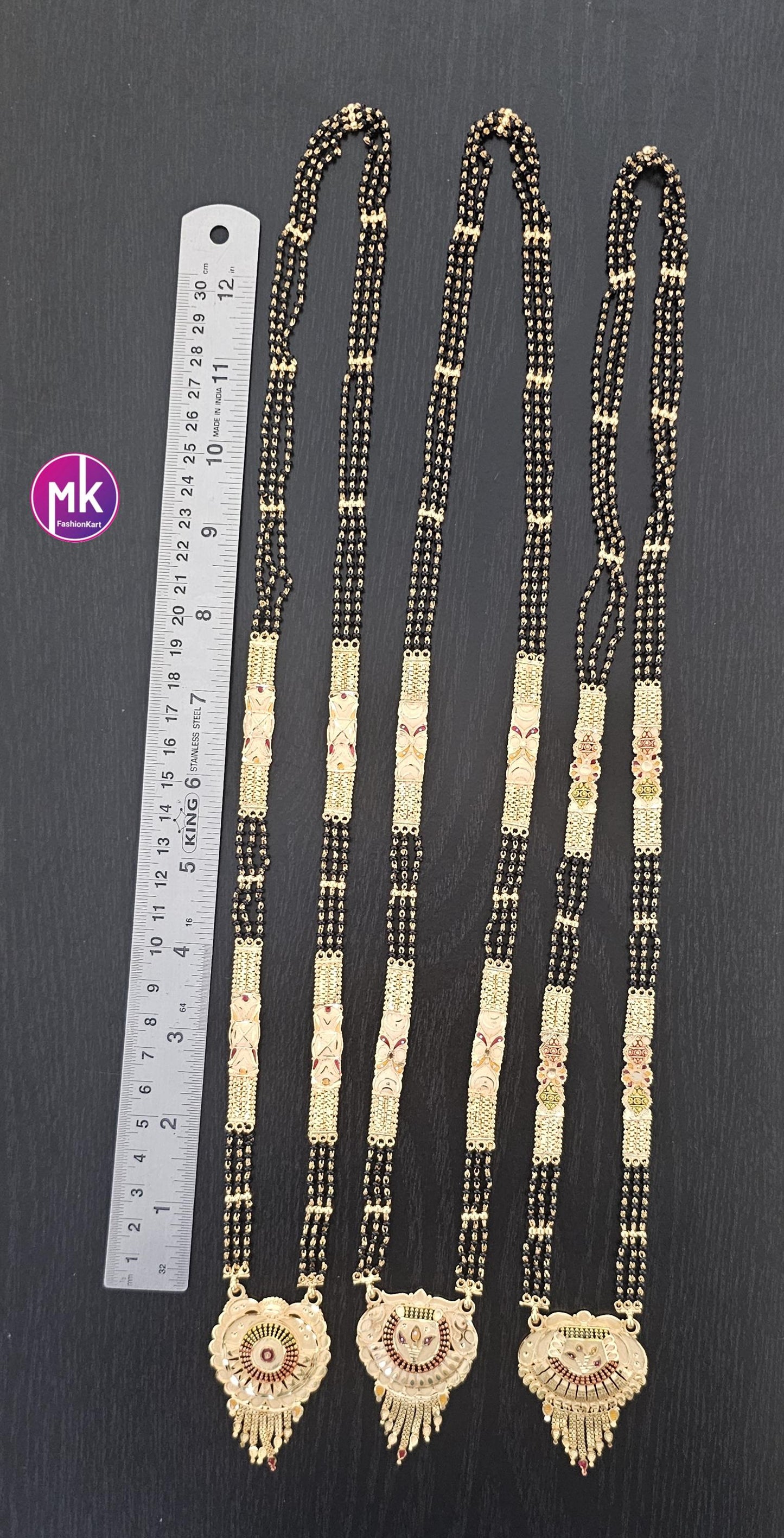 Gold finish Mangalsutra long chain - MK Fashionkart - Indian Fashion Jewelry - Indian Jewelry