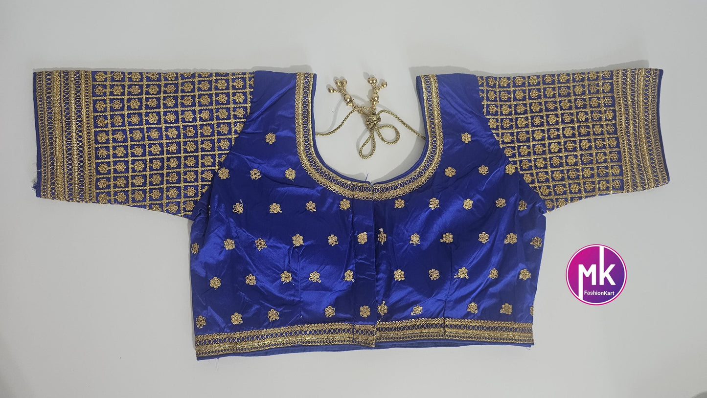 Readymade Saree Blouse - Soft Silk Embroidery Blouses for Saree/Lehenga - Size 40" - MK Fashionkart