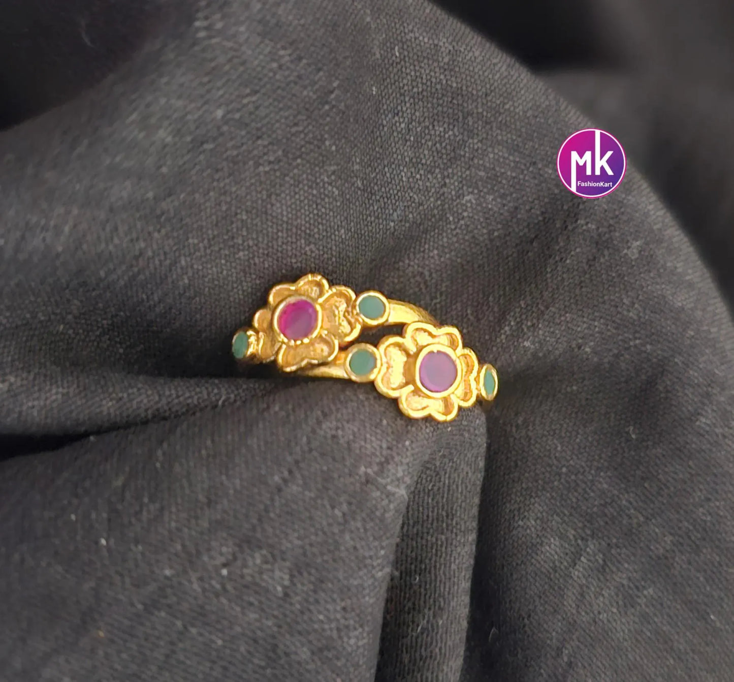 Matte gold finish Toe Ring with AD stones/Leg Finger Ring/Adjustable Toe Ring/Metti/-  MK Fashionkart - Indian Fashion Jewelry