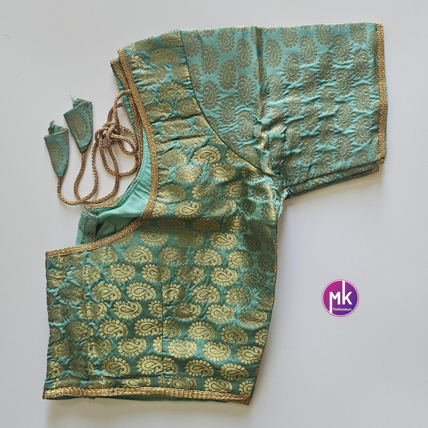 Readymade Saree Blouse/Lehenga Blouse (BATCH 1) - Vibrant colors brocade with Jari border blouse with lining - Size 38" -MK Fashionkart