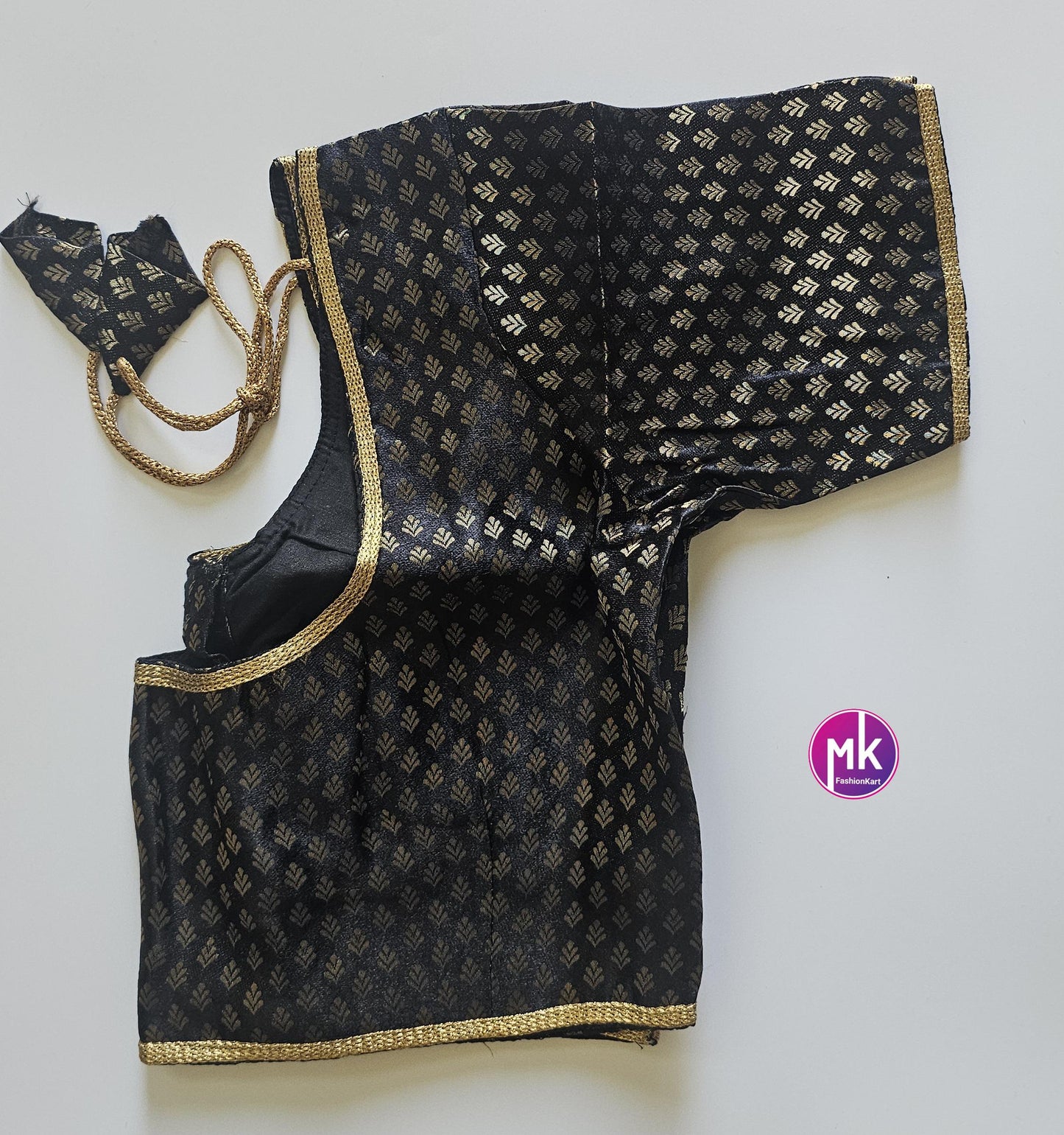 Readymade Saree Blouse/Lehenga Blouse (BATCH 1) - Vibrant colors brocade with Jari border blouse with lining - Size 38" -MK Fashionkart