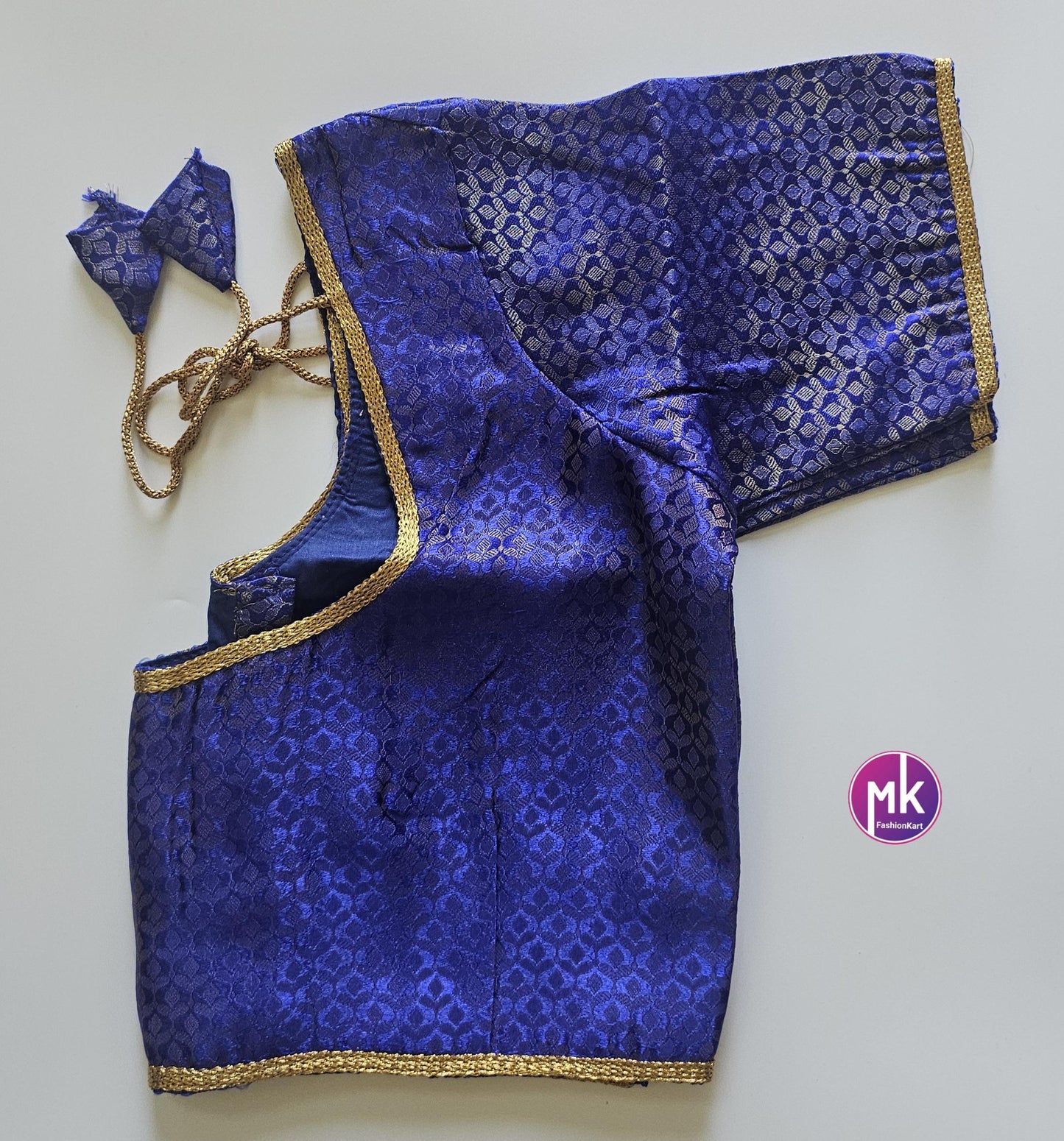 Readymade Saree Blouse/Lehenga Blouse (BATCH 1) - Vibrant colors brocade with Jari border blouse with lining - Size 38" -MK Fashionkart