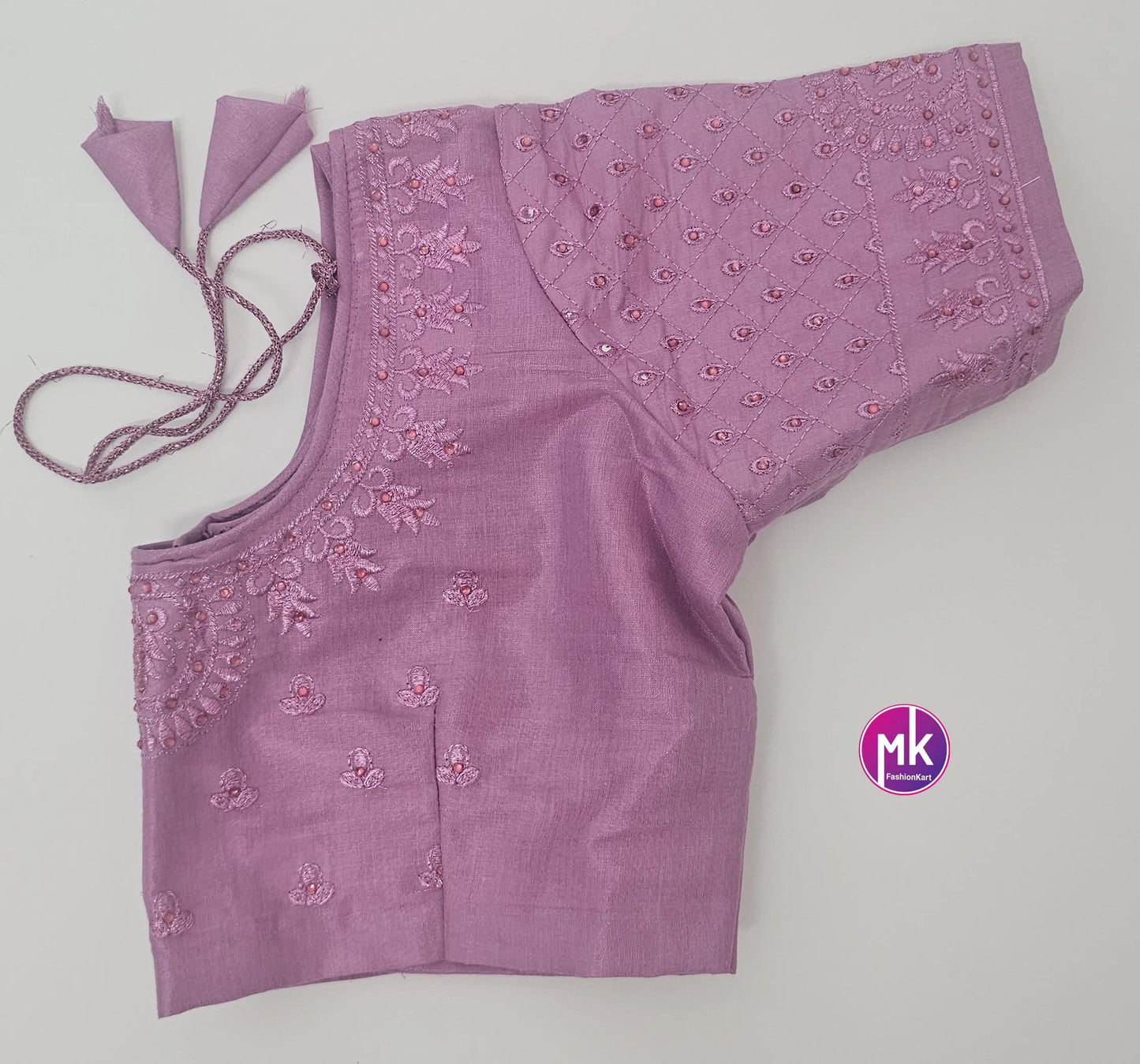 Pink Color Readymade Saree Blouse (BATCH 2) - Silk with Embroidery blouse - Size 38 (self alter Upto 2") - MK Fashionkart