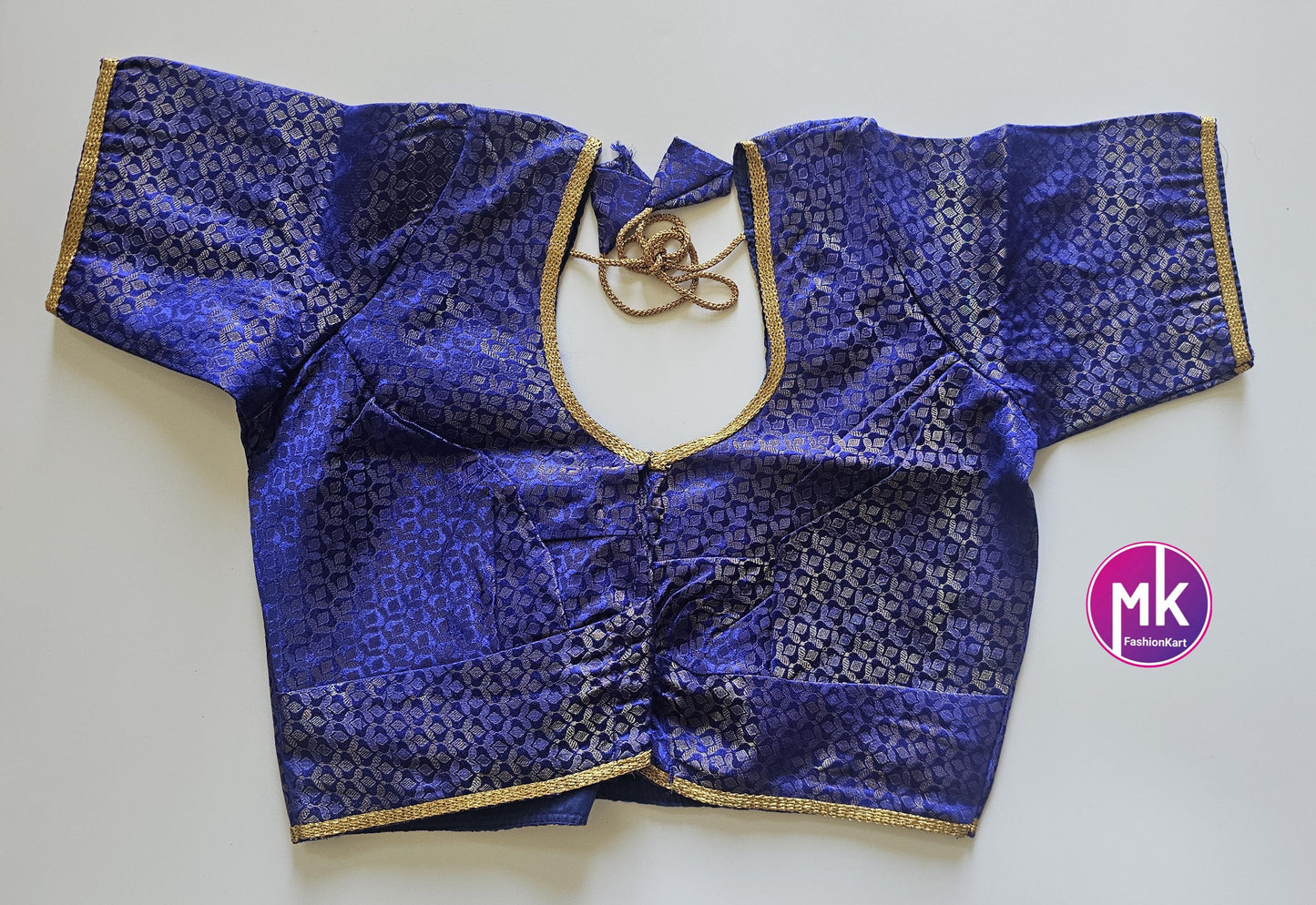 Readymade Saree Blouse/Lehenga Blouse (BATCH 1) - Vibrant colors brocade with Jari border blouse with lining - Size 38" -MK Fashionkart
