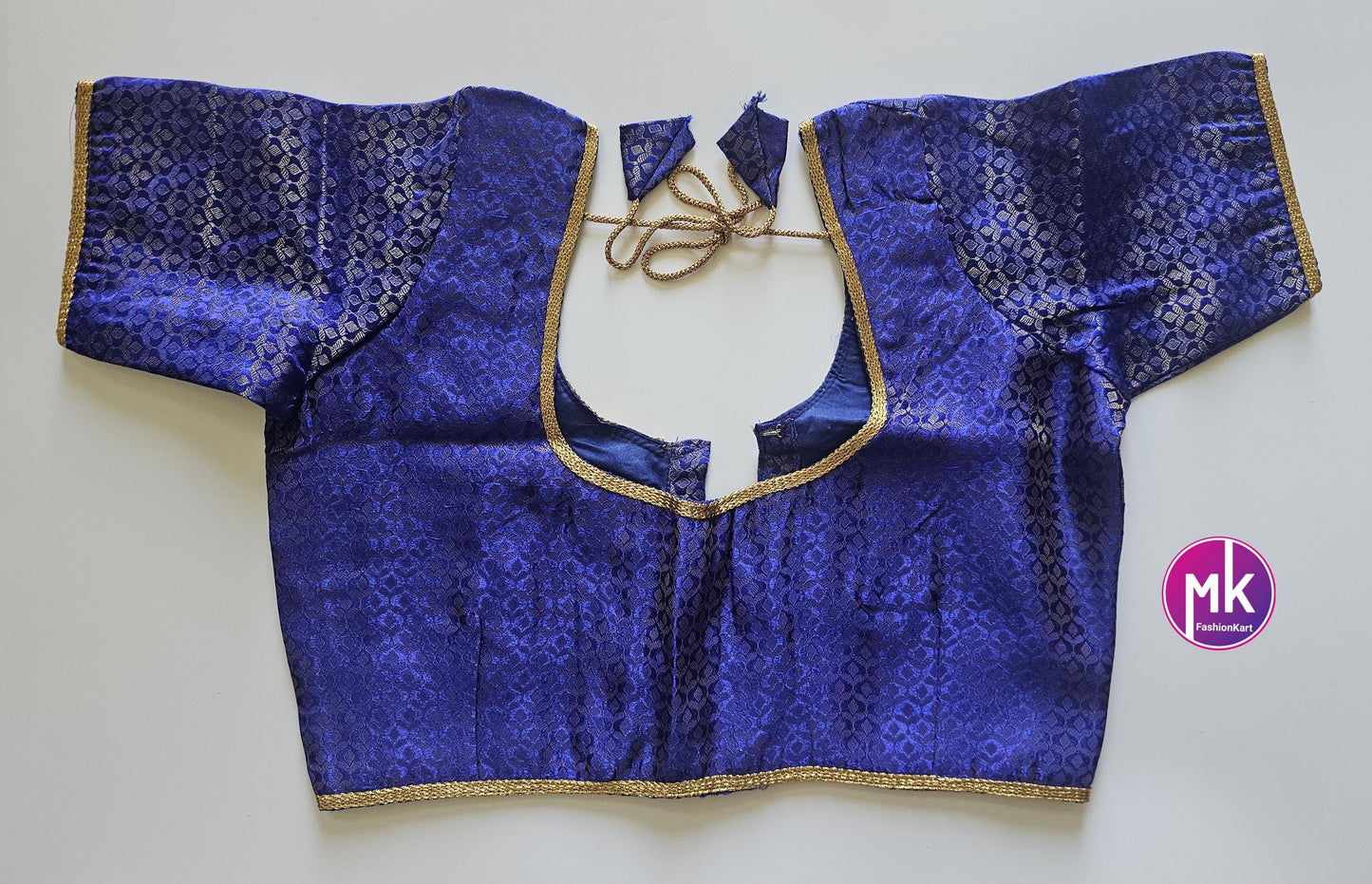 Readymade Saree Blouse/Lehenga Blouse (BATCH 1) - Vibrant colors brocade with Jari border blouse with lining - Size 38" -MK Fashionkart
