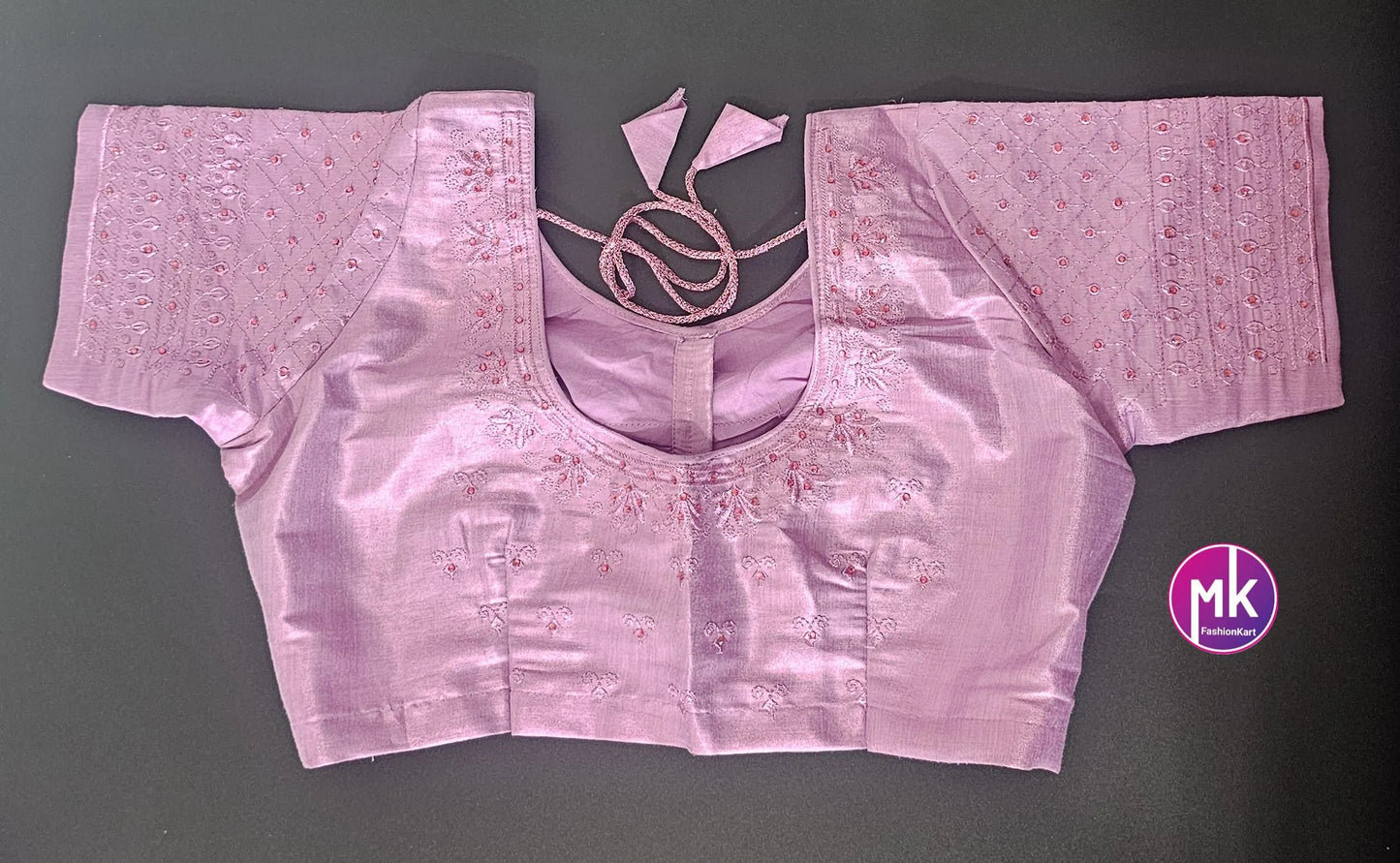 Pink Color Readymade Saree Blouse (BATCH 2) - Silk with Embroidery blouse - Size 40 (self alter Upto 2") - MK Fashionkart