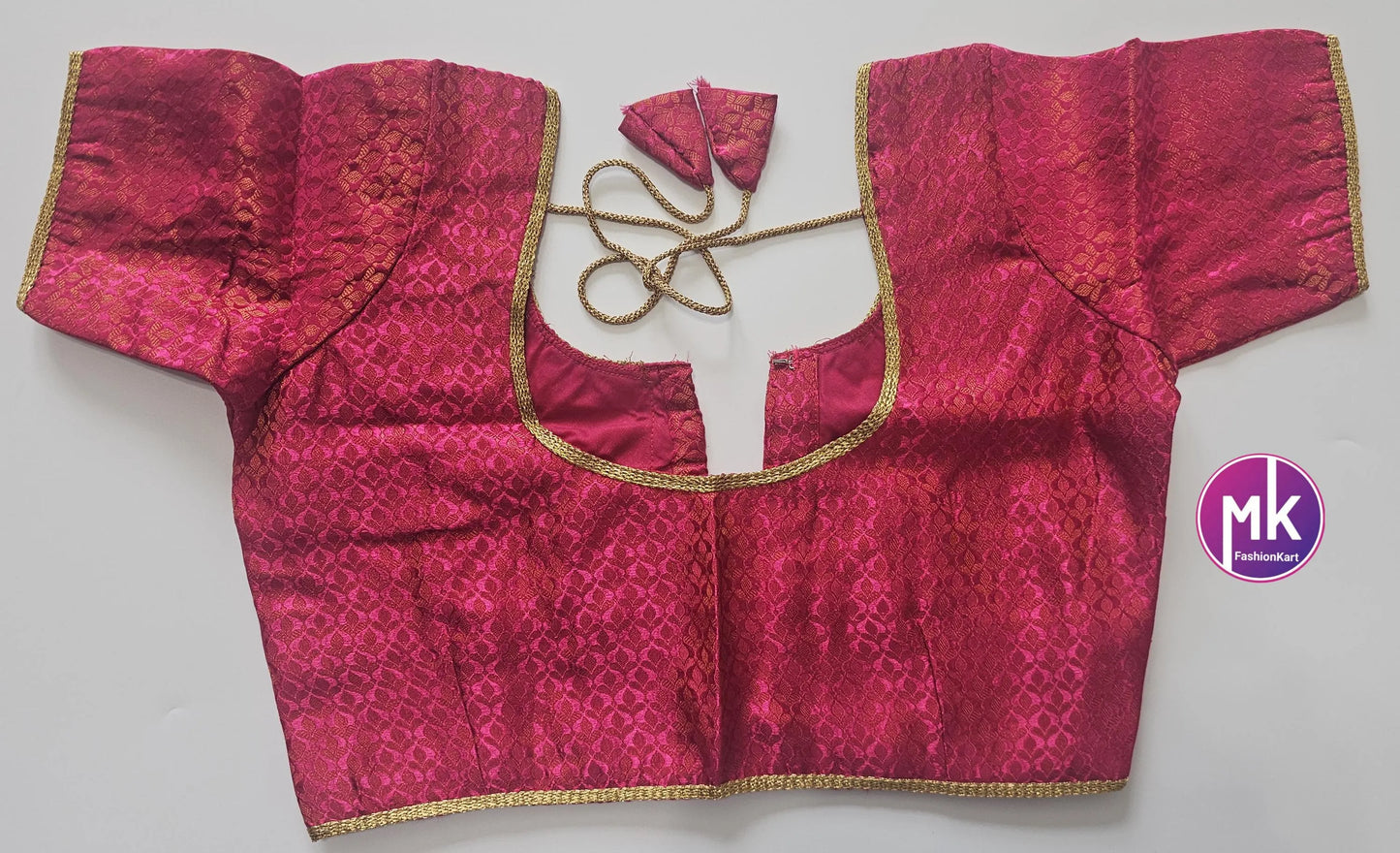 Readymade Saree Blouse/Lehenga Blouse (BATCH 1) - Vibrant colors brocade with Jari border blouse w lining - Size 36" -MK Fashionkart