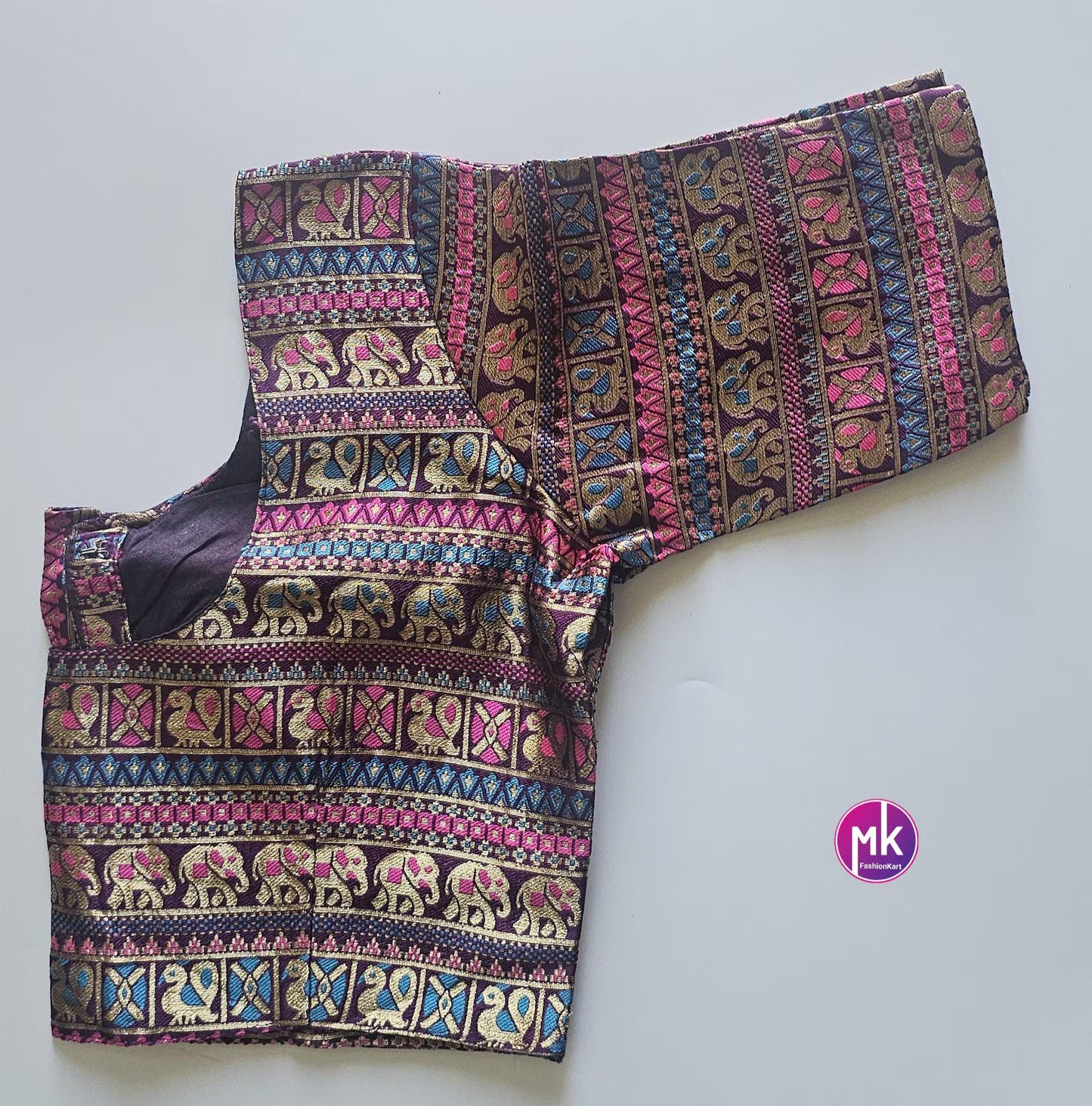 Readymade Saree Blouse/Lehenga Blouse - Vibrant colors Traditional design Silk blouse w lining - Size 36", 38", 40" and 42" - MK Fashionkart