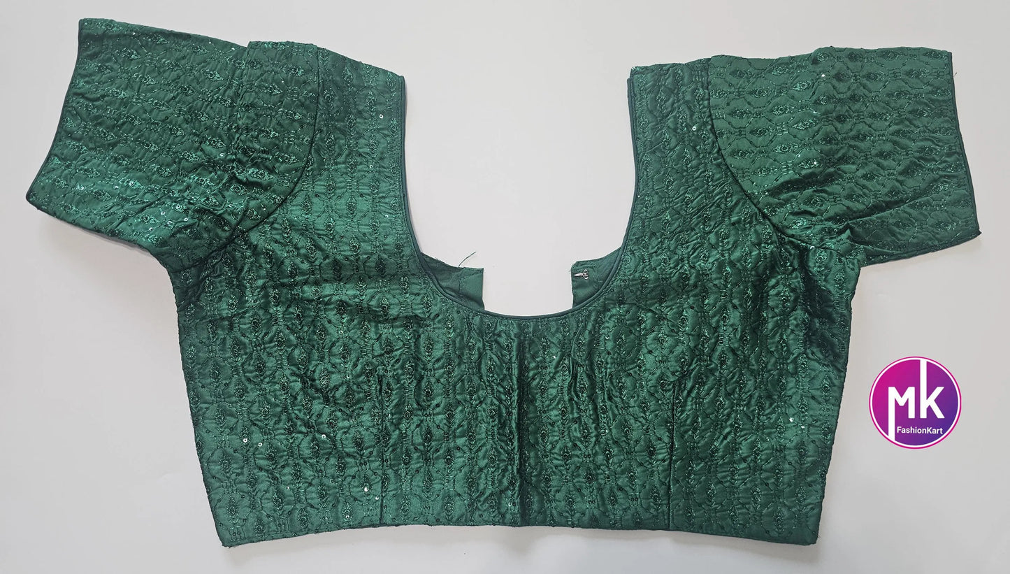 Readymade Saree Blouse - Vibrant Color Sequence, Embroidery work Blouse - Saree/Lehenga blouse - Size 36", 38" and 40" - MK Fashionkart