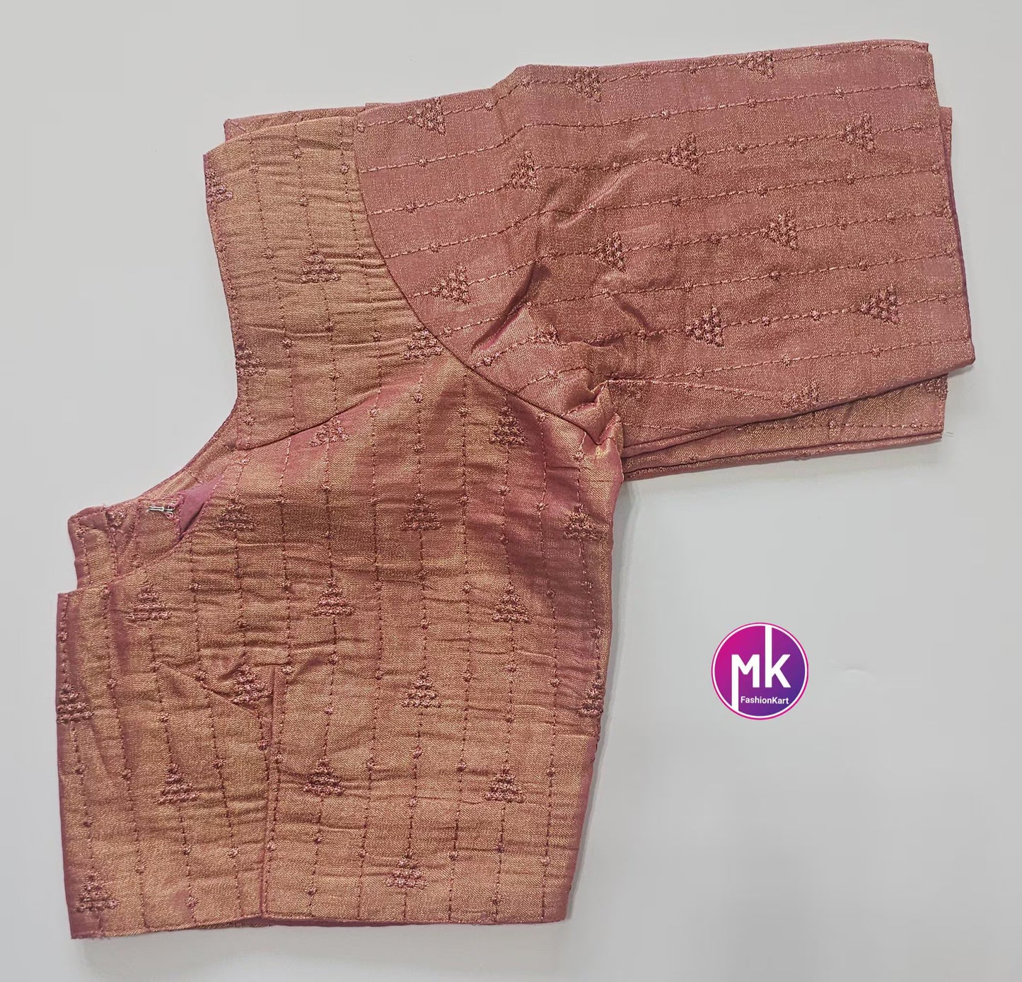 Readymade Saree/Lehenga Blouse (BATCH 1) - Vibrant color triangle design Embroidery work silk base blouse - Size 36", 38", 40", 42" - MK Fashionkart