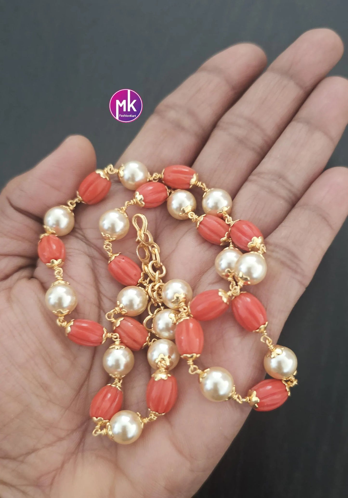 Fusion Hyderabad Pearl and semi precious bead mala - Fashion Jewelry - MK Fashionkart