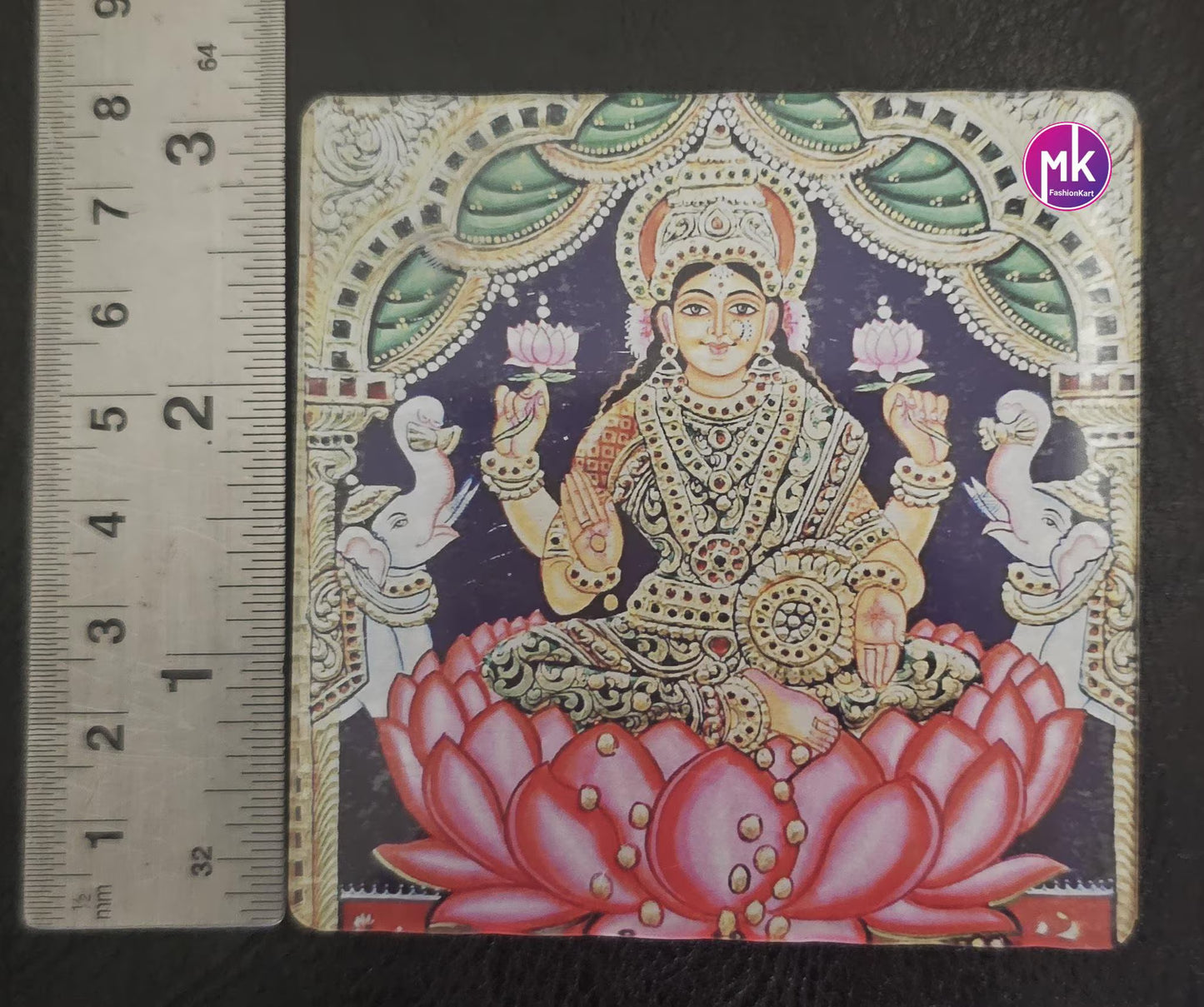 Modern Art lord Ganesa/Tanjavur picture of Goddess Gaja Lakshmi Acrylic Fridge magnet House warming Gift, Pooja return gift - MK Fashionkart