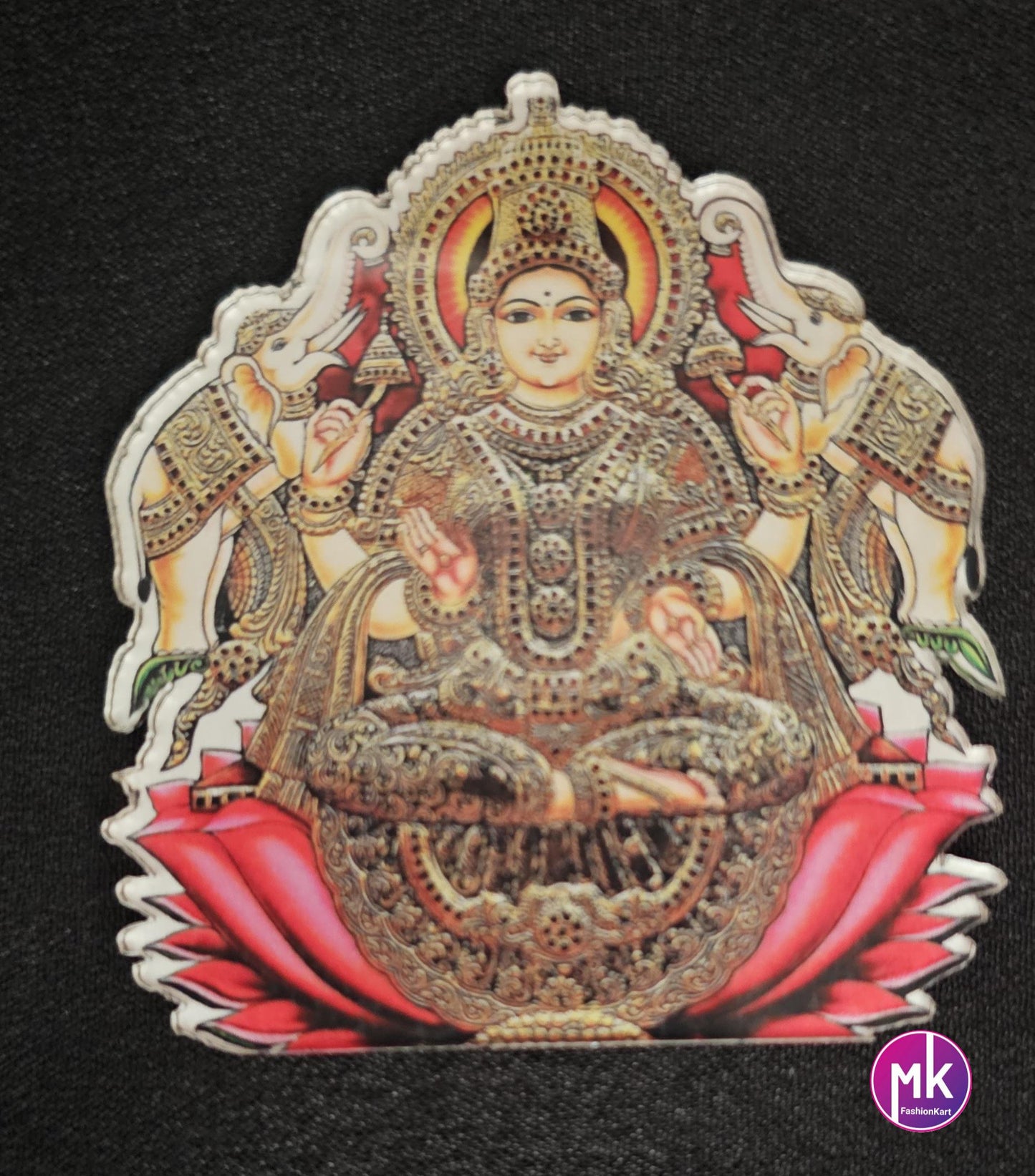 Modern Art lord Ganesa/Tanjavur picture of Goddess Gaja Lakshmi Acrylic Fridge magnet House warming Gift, Pooja return gift - MK Fashionkart