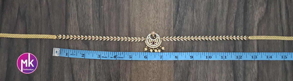 Premium Quality AD Stone Hip Belt with pearl hangings - MK Fashionkart -Fashion Jewelry - Indian Jewelry
