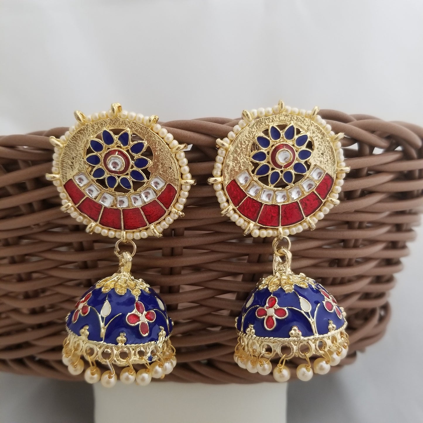 Meenakari big Jhumki Earrings Jhumki Jhumka for Women and Girls - MK Fashionkart - Indian Fashion Jewelry