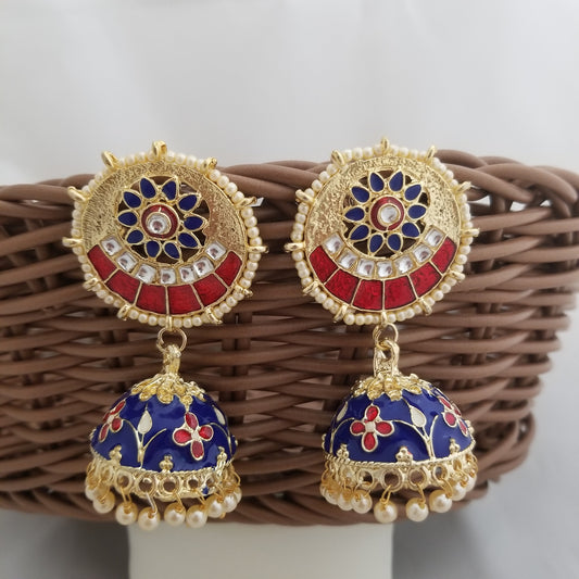 Meenakari big Jhumki Earrings Jhumki Jhumka for Women and Girls - MK Fashionkart - Indian Fashion Jewelry