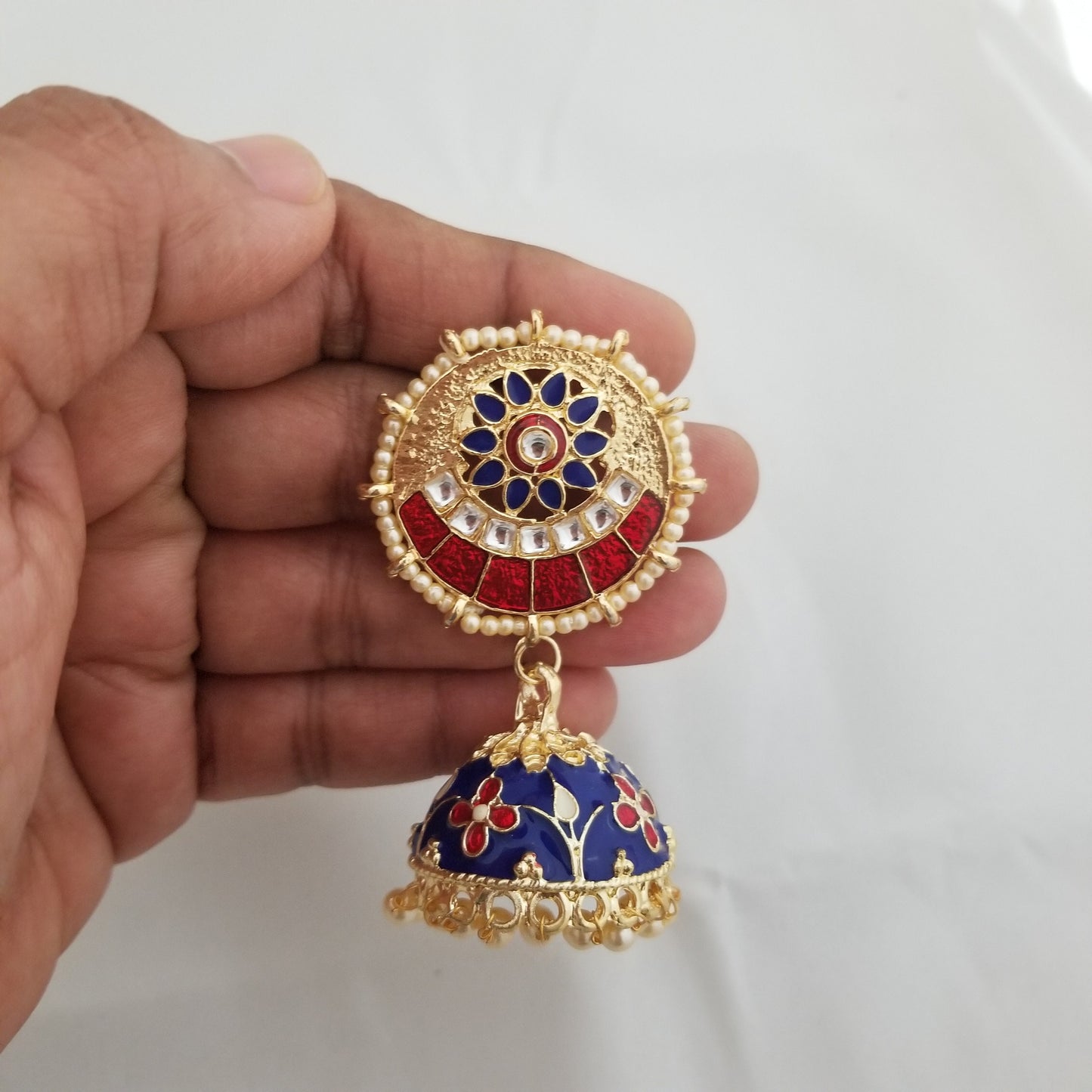 Meenakari big Jhumki Earrings Jhumki Jhumka for Women and Girls - MK Fashionkart - Indian Fashion Jewelry
