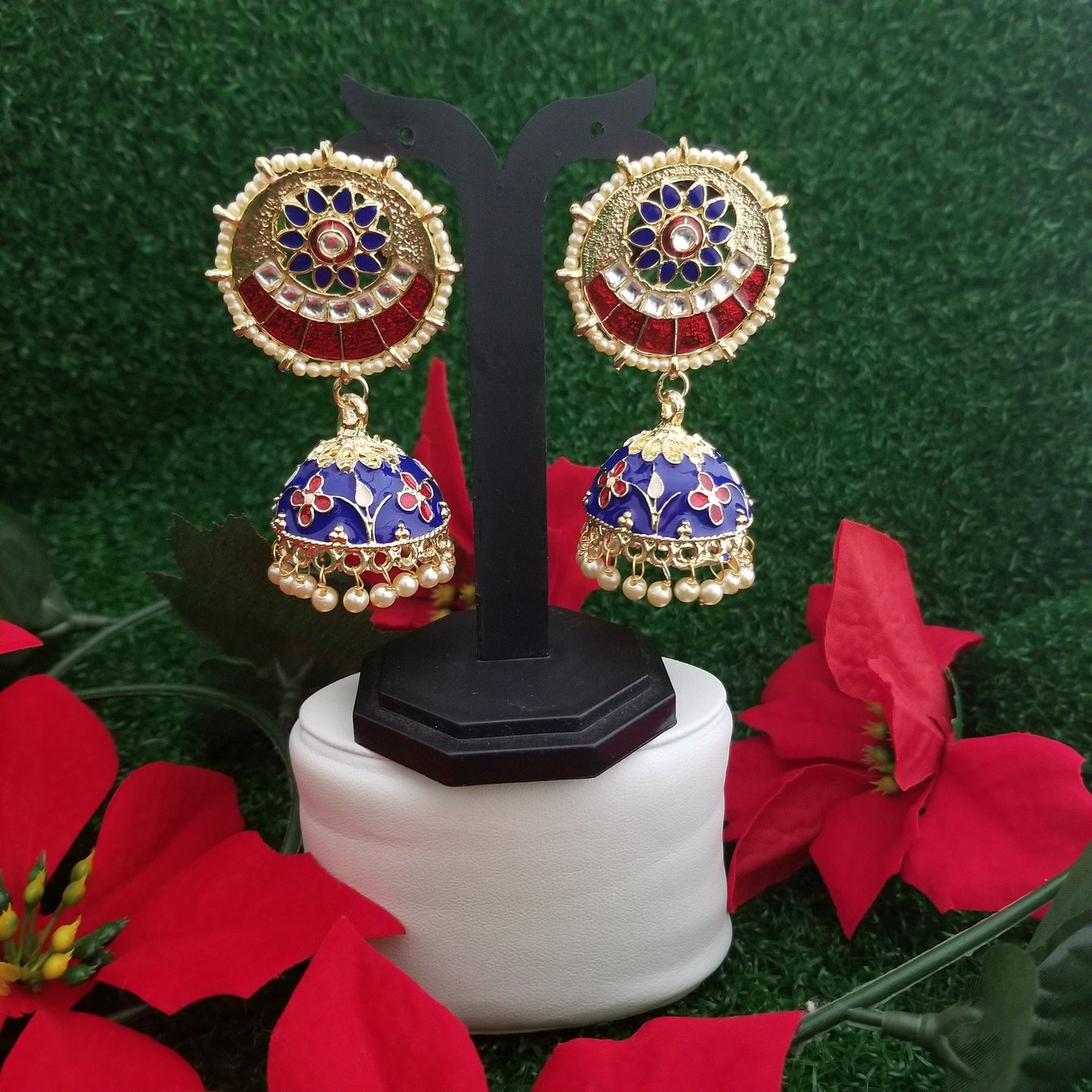 Meenakari big Jhumki Earrings Jhumki Jhumka for Women and Girls - MK Fashionkart - Indian Fashion Jewelry