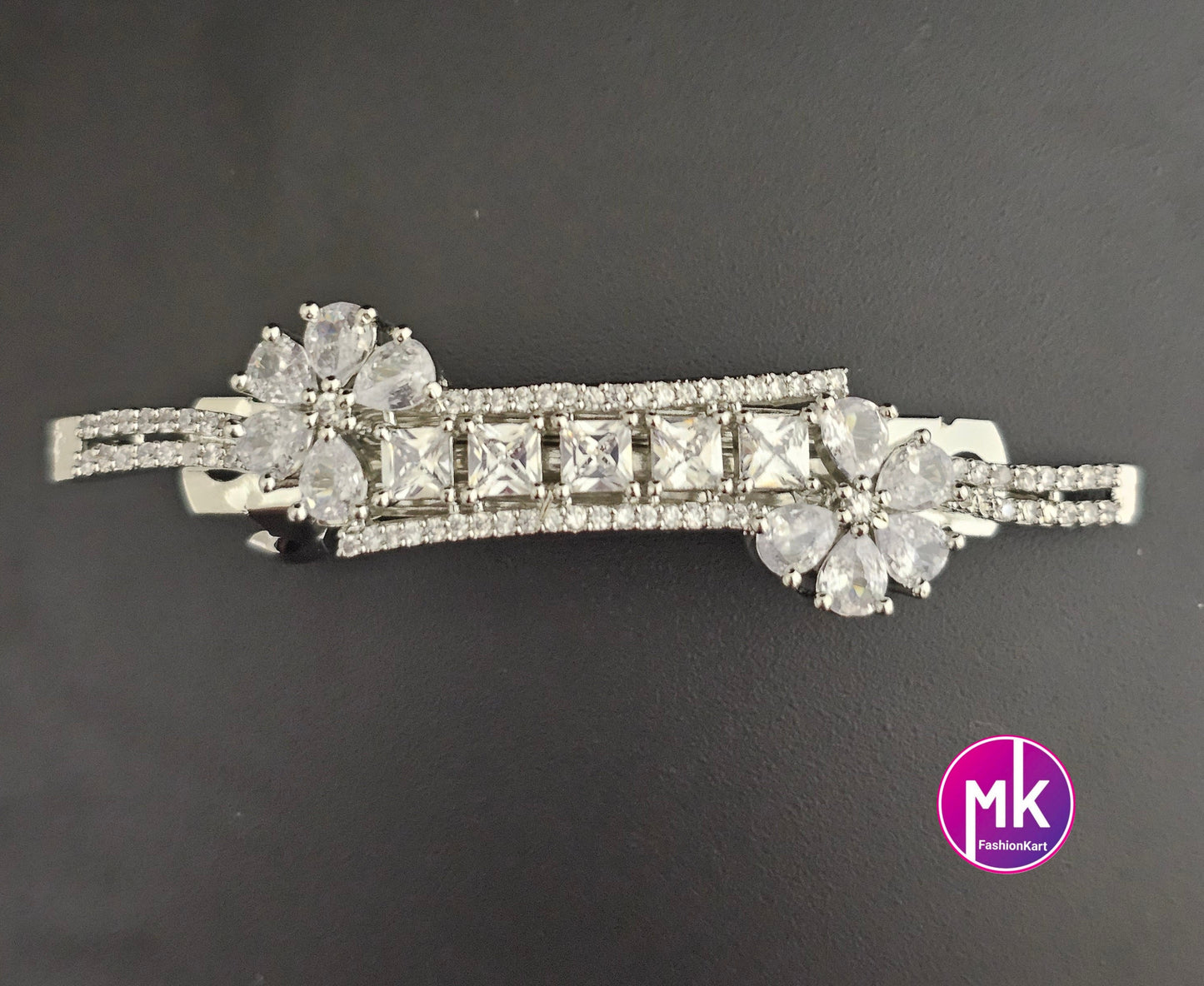 Flower design Premium Quality Silver finish AD stone Hair Clip/Hair Accessories -  MK Fashionkart - Indian Fashion Jewelry