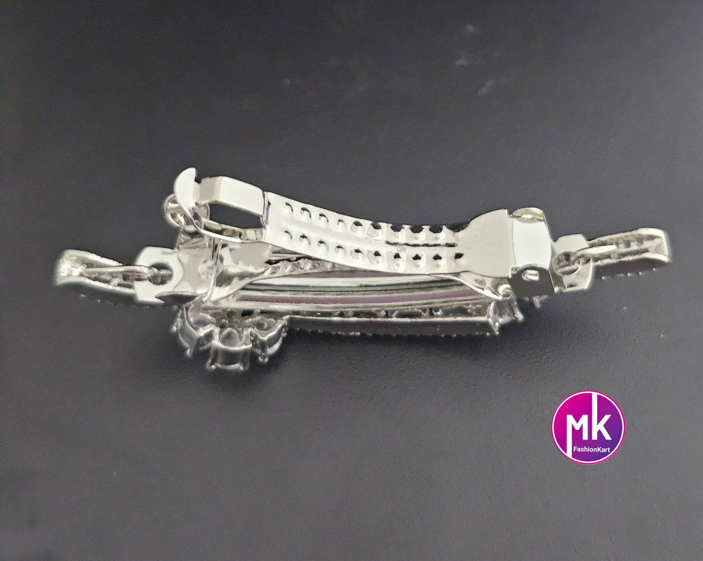 Flower design Premium Quality Silver finish AD stone Hair Clip/Hair Accessories -  MK Fashionkart - Indian Fashion Jewelry