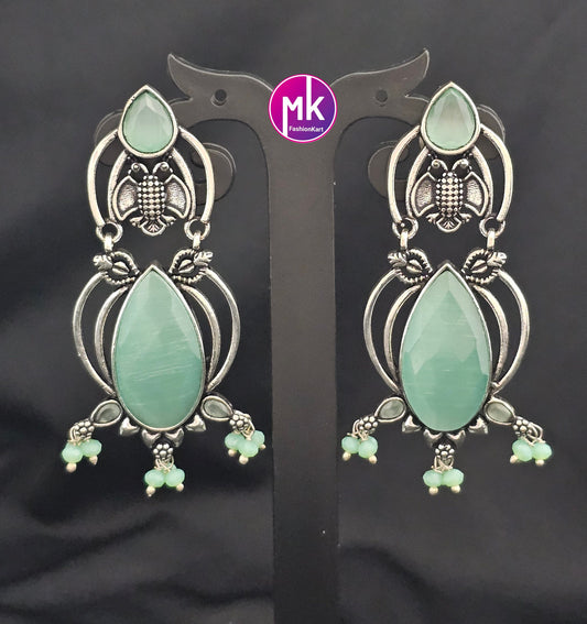 Silver Oxidized Big Earrings/Jhumki Jhumka for Women and Girls  - MK Fashionkart - Indian Fashion Jewelry