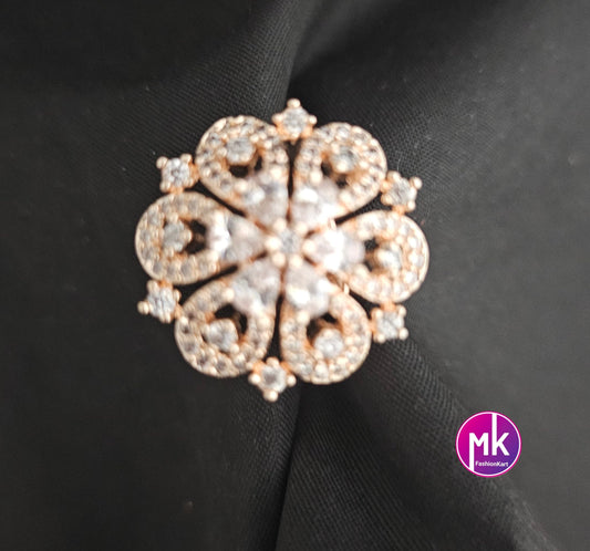 Rose gold premium quality AD stones Finger Ring (Adjustable)/Bollywood Ring -  MK Fashionkart