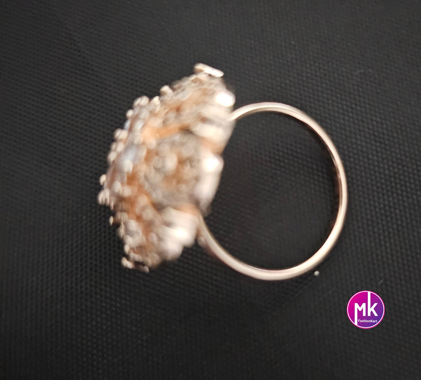 Rose gold premium quality AD stones Finger Ring (Adjustable)/Bollywood Ring -  MK Fashionkart