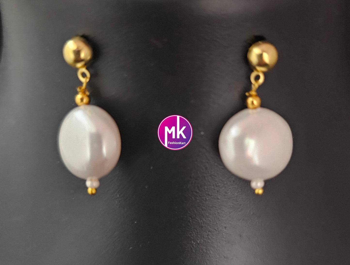 Western Style Monalisa bead and pearl long chain with cute pearl Earrings - Adult cum Teen Chain - Fashion Jewelry - MK Fashionkart