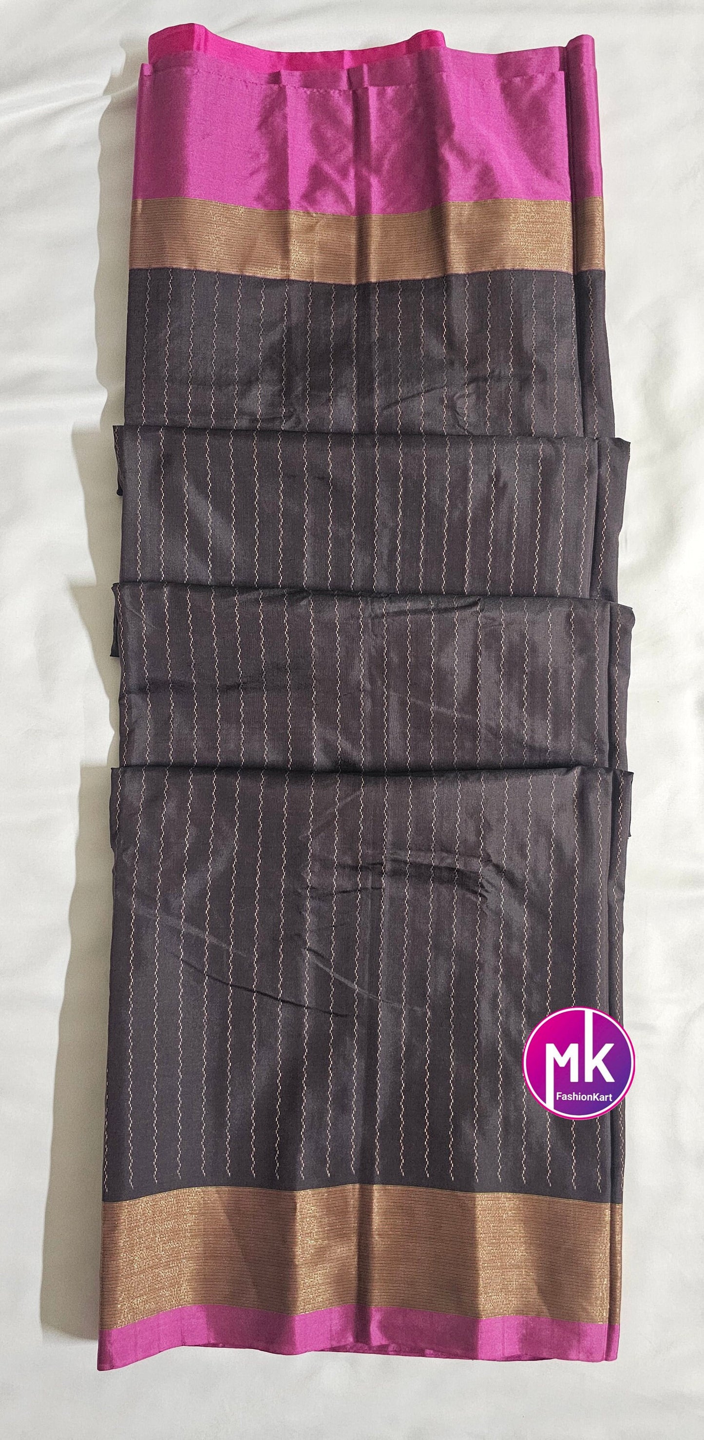 Arani Semi Silk Saree with Vaira Usi design and running blouse - Saree w running blouse (unstitched) - Easy to Drape saree - MK Fashionkart