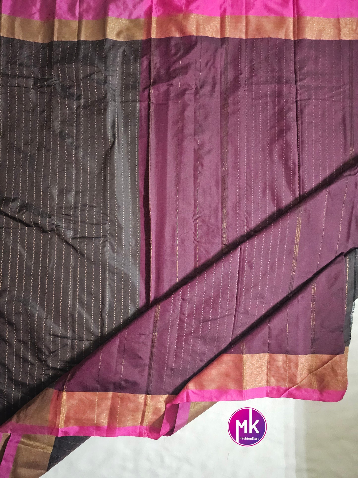 Arani Semi Silk Saree with Vaira Usi design and running blouse - Saree w running blouse (unstitched) - Easy to Drape saree - MK Fashionkart
