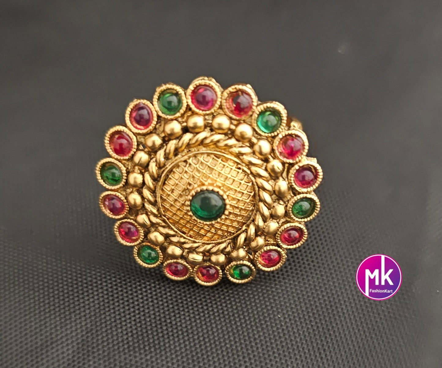 Premium Quality Antique finish AD stones Finger Ring (Adjustable)/Bollywood Ring -  MK Fashionkart - Indian Fashion Jewelry
