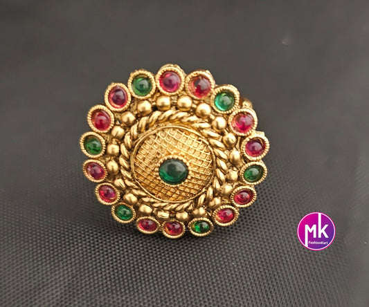 Premium Quality Antique finish AD stones Finger Ring (Adjustable)/Bollywood Ring -  MK Fashionkart - Indian Fashion Jewelry