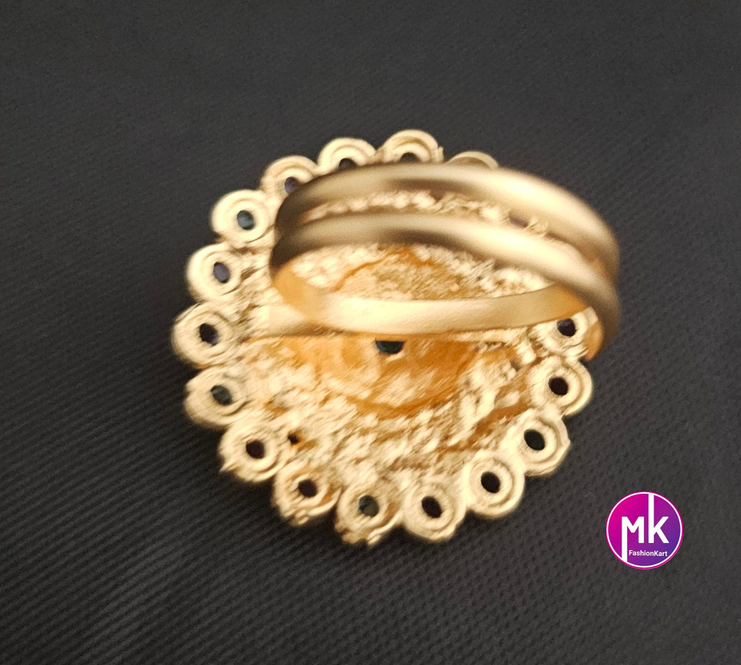 Premium Quality Antique finish AD stones Finger Ring (Adjustable)/Bollywood Ring -  MK Fashionkart - Indian Fashion Jewelry