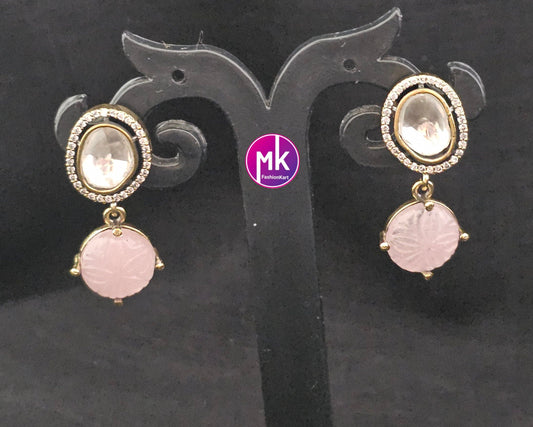 Victorian polish premium polish CZ stone Earrings - MK Fashionkart - Fashion Jewelry