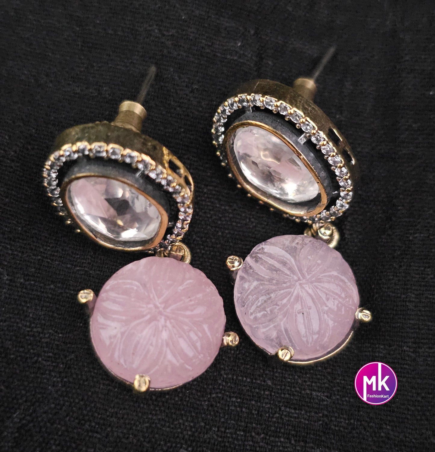 Victorian polish premium polish CZ stone Earrings - MK Fashionkart - Fashion Jewelry