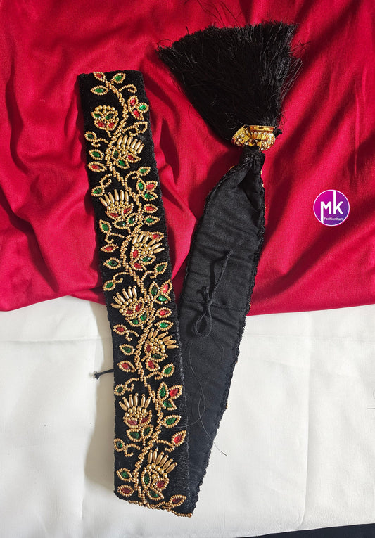 Handmade Aari work Jada Billa set for Baby shower/wedding/saree function/Hair Accessories/Bridal Hair Decoration -  MK Fashionkart