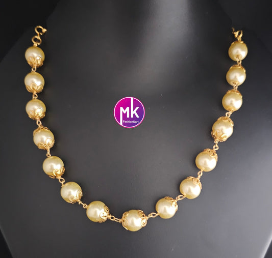 Pearl chain - MK Fashionkart - Adult cum Teen cum Kids Necklace - Indian Jewelry