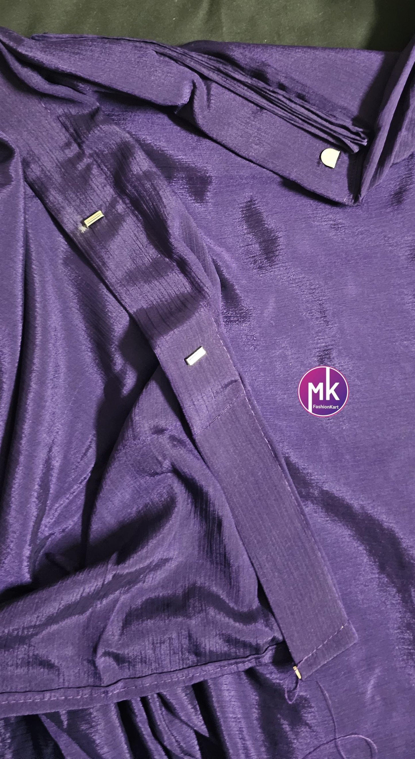 Ready to wear 1 minute Saree - Dark Purple Heavy Chinon embroidery cording work with fully stitched embroidery cording work blouse, Hip belt