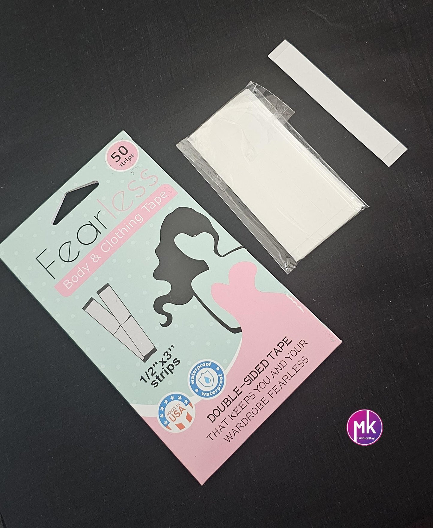 Fashion Tape for Clothing and Jewelry - Body and Clothing Tape - Double sided multiple use Tape - (50 Strips) - MK Fashionkart
