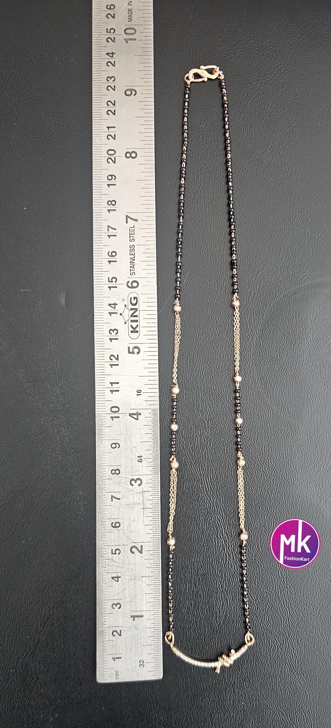 Rose Gold finish Mangalsutra chain - MK Fashionkart - Indian Fashion Jewelry - Indian Jewelry