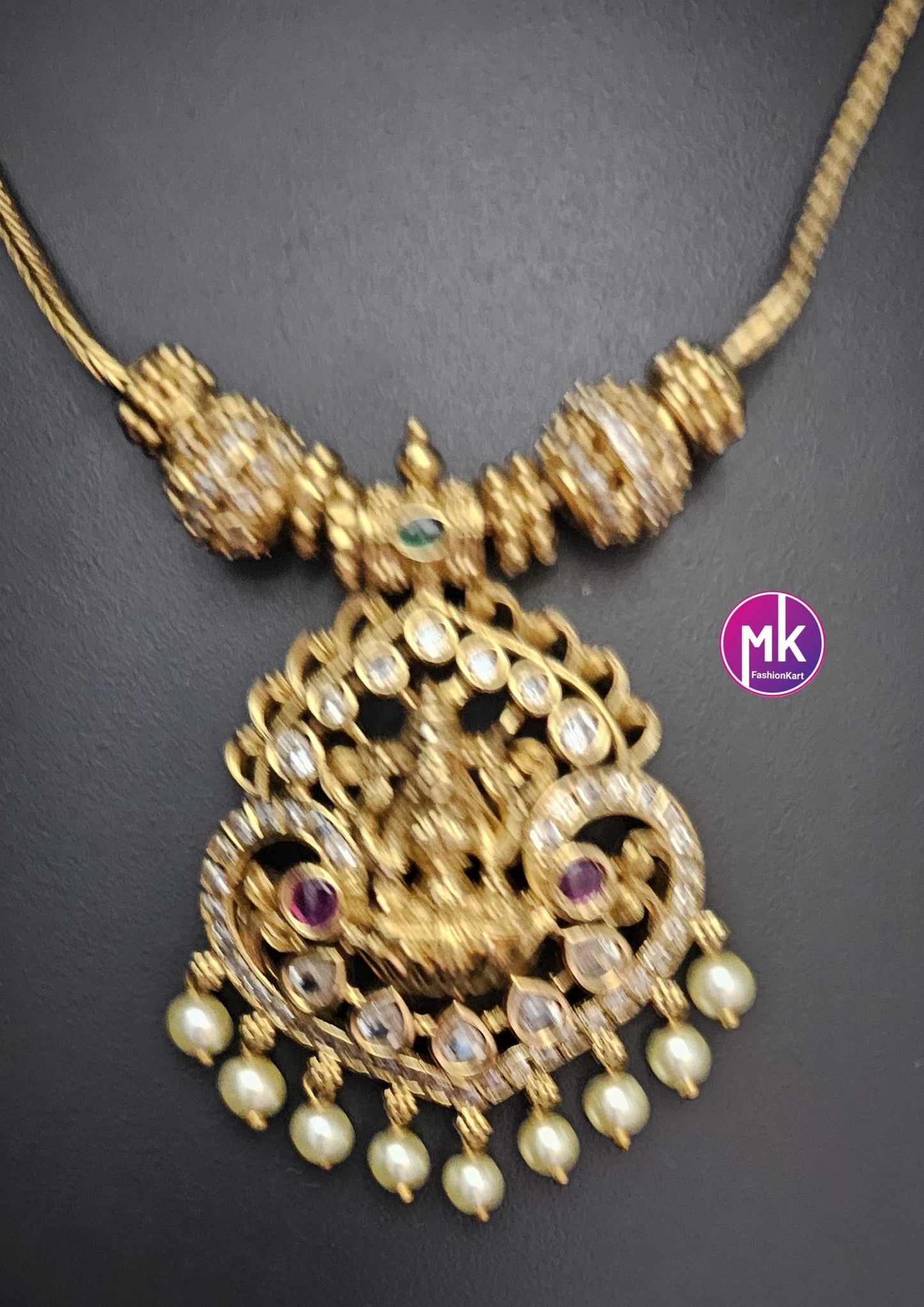 Lakshmi premium quality matte finish necklace with matching Jhumka  - Fashion Jewelry - Mk Fashionkart