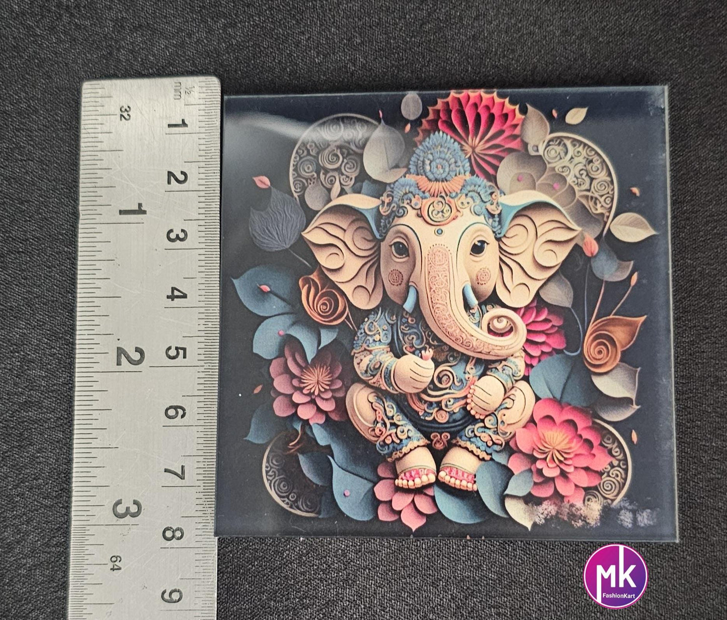 Modern Art lord Ganesa/Tanjavur picture of Goddess Gaja Lakshmi Acrylic Fridge magnet House warming Gift, Pooja return gift - MK Fashionkart