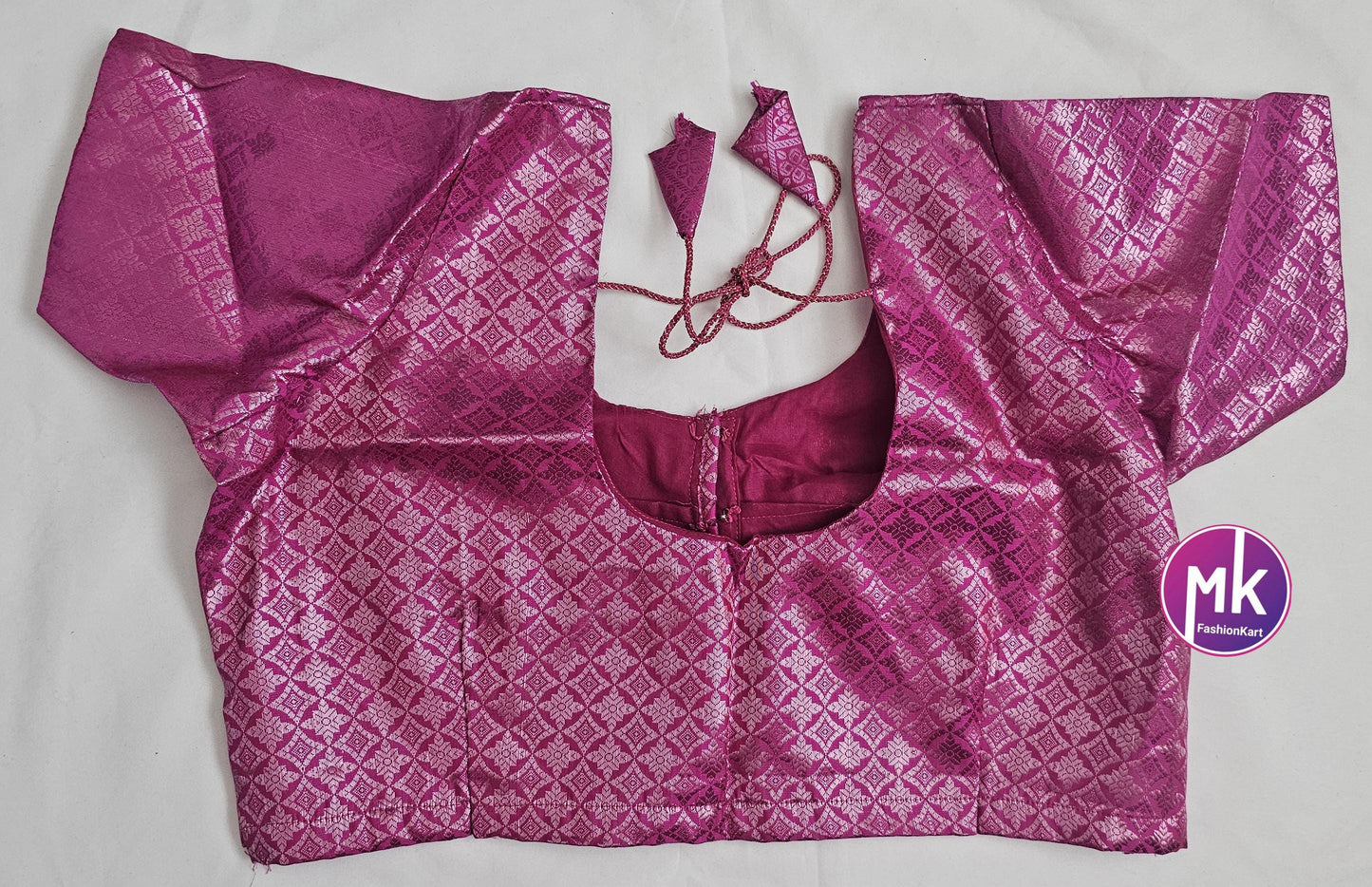 Readymade Saree Blouse - Pink color Blouse with lining for Sarees - Silk Cotton blouse - Size 36", 38" and 40" -MK Fashionkart