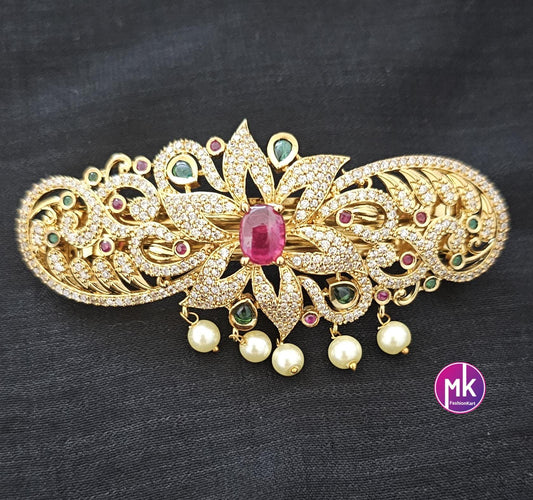 Flower design Premium Quality AD stone Hair Clip/Hair Accessories/Party Hair Clip - Wedding Hair Clip -MK Fashionkart - Fashion Jewelry